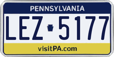 PA license plate LEZ5177