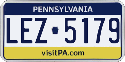 PA license plate LEZ5179