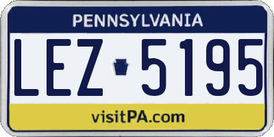 PA license plate LEZ5195