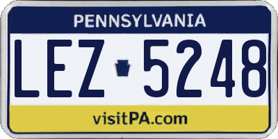 PA license plate LEZ5248