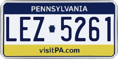 PA license plate LEZ5261