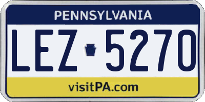 PA license plate LEZ5270