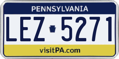 PA license plate LEZ5271