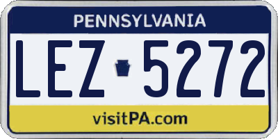 PA license plate LEZ5272
