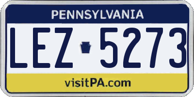 PA license plate LEZ5273