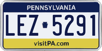 PA license plate LEZ5291