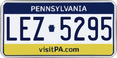 PA license plate LEZ5295
