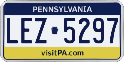 PA license plate LEZ5297