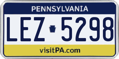 PA license plate LEZ5298