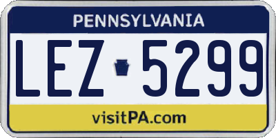PA license plate LEZ5299