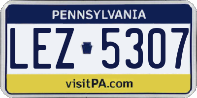 PA license plate LEZ5307