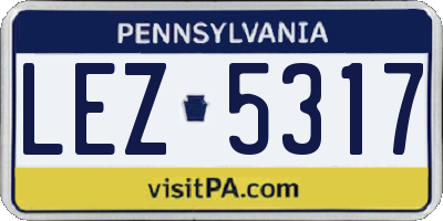 PA license plate LEZ5317