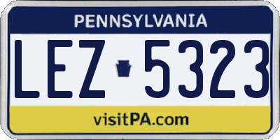PA license plate LEZ5323