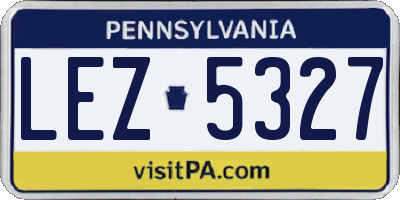 PA license plate LEZ5327