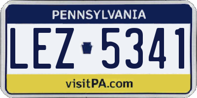 PA license plate LEZ5341