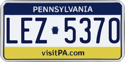 PA license plate LEZ5370