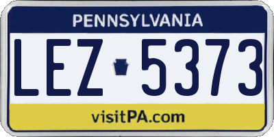 PA license plate LEZ5373