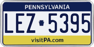PA license plate LEZ5395