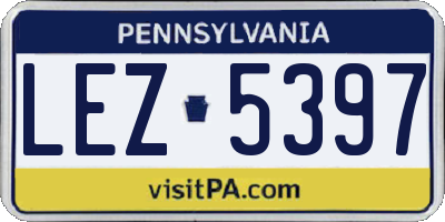 PA license plate LEZ5397