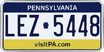 PA license plate LEZ5448