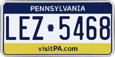 PA license plate LEZ5468