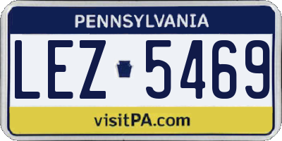 PA license plate LEZ5469