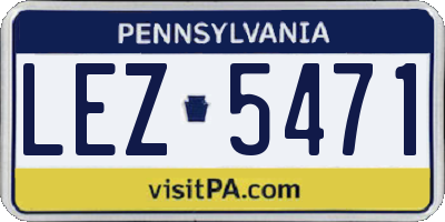 PA license plate LEZ5471