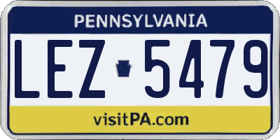 PA license plate LEZ5479