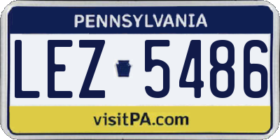 PA license plate LEZ5486