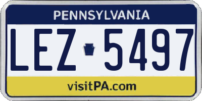 PA license plate LEZ5497