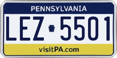 PA license plate LEZ5501