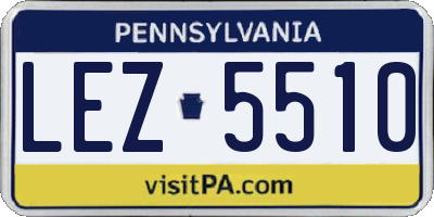 PA license plate LEZ5510