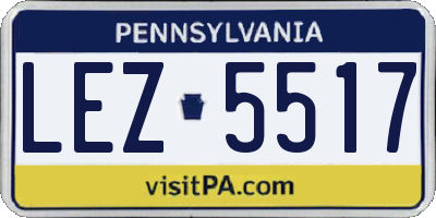 PA license plate LEZ5517