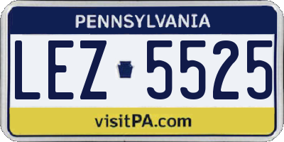 PA license plate LEZ5525