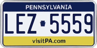 PA license plate LEZ5559