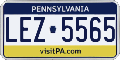 PA license plate LEZ5565
