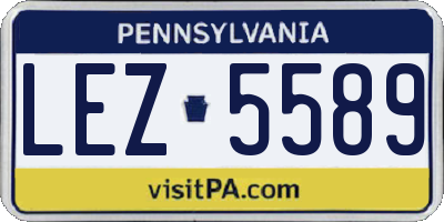 PA license plate LEZ5589