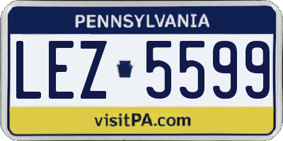 PA license plate LEZ5599