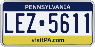 PA license plate LEZ5611