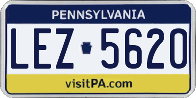 PA license plate LEZ5620