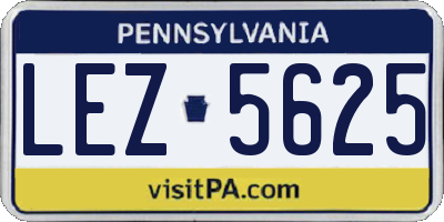 PA license plate LEZ5625