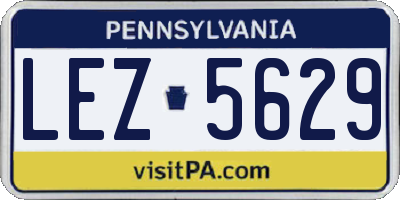 PA license plate LEZ5629