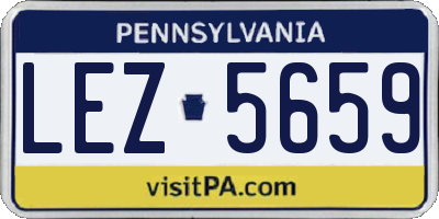 PA license plate LEZ5659