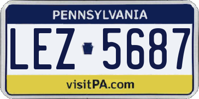 PA license plate LEZ5687