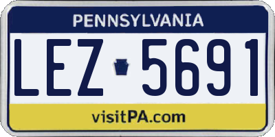 PA license plate LEZ5691