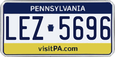 PA license plate LEZ5696