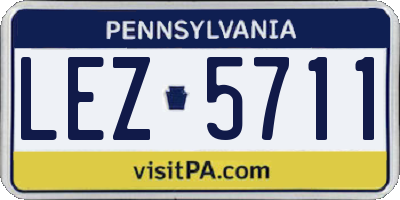 PA license plate LEZ5711