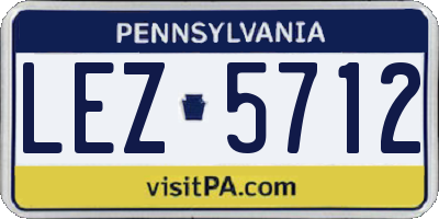 PA license plate LEZ5712