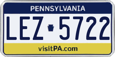 PA license plate LEZ5722