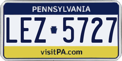 PA license plate LEZ5727